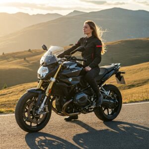 BMW R1300 R rider on sunny day mountain ride